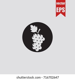 Grapes icon in trendy isolated on grey background.Vector illustration.