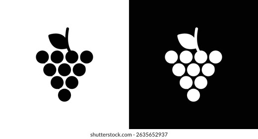 Grapes icon Vector in flat style. Collection silhouettes