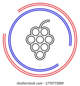 grapes icon, vector fruit illustration, nature wine. Thin line pictogram - outline editable stroke
