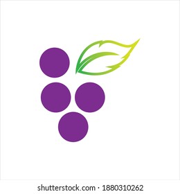 Plantilla de diseño de ilustraciones vectoriales de iconos de uvas
