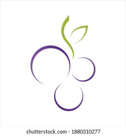 Plantilla de diseño de ilustraciones vectoriales de iconos de uvas