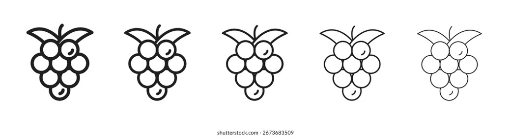 Ilustración vectorial del icono de las uvas aislada