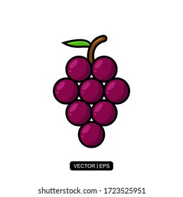 Grapes icon vector illustration logo template for many purpose. Isolated on white background.