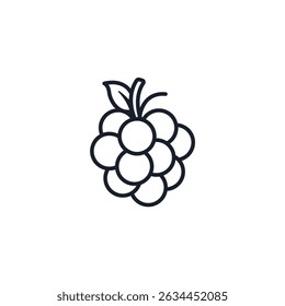 Ilustração do vetor do ícone do Grapes. Símbolo de fruta de vinho para marca, vinhedo e design de embalagem saudáveis