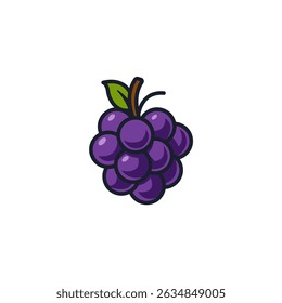Ilustración vectorial de ícono de uvas. Símbolo de la fruta del vino para el diseño saludable de la marca, del viñedo, y del embalaje
