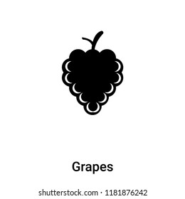 Grapes icon vector isolated on white background, logo concept of Grapes sign on transparent background, filled black symbol