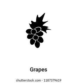 Grapes icon vector isolated on white background, logo concept of Grapes sign on transparent background, filled black symbol