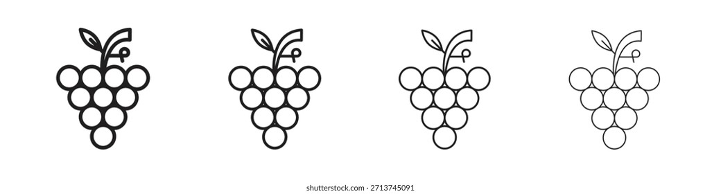 Icono de uvas. Vector de pictogramas aislados.