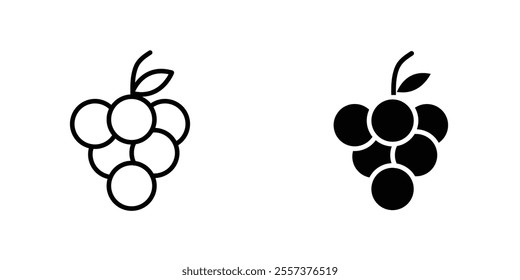 Grapes Icon vector. liner and flat style icons set.