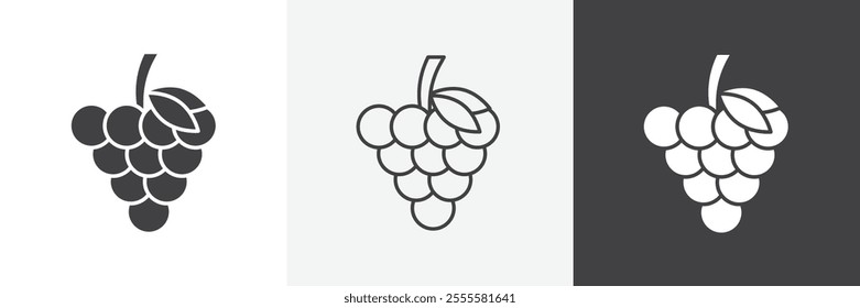 Grapes icon vector set for ui designs