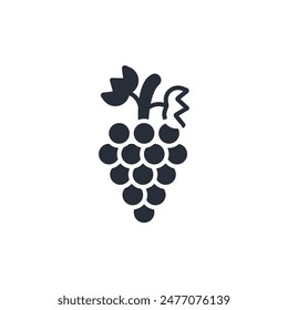 grapes icon. vector.Editable stroke.linear style sign for use web design,logo.Symbol illustration.