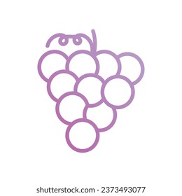 Grapes icon with white background vector stock illustration