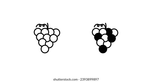 Grapes icon with white background vector stock illustration