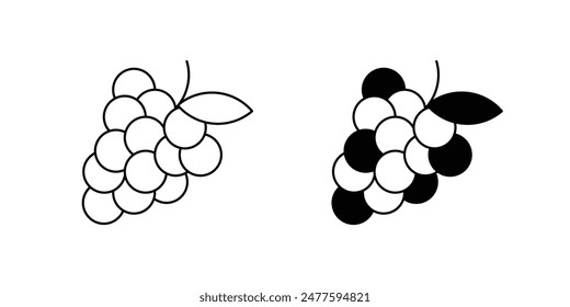 grapes icon with white background vector stock illustration