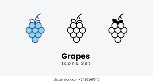 Grapes icons set autumn icons vector stock illustration.