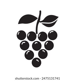 Grapes icons silhouette, fruits and organic food symbols. isolated vector images.