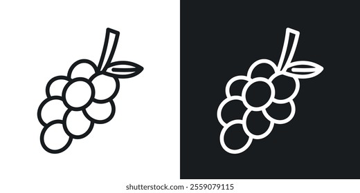 Grapes icons. vector set in black colors