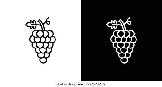 Vector de iconos de uvas.Trazo editable.signo de estilo lineal