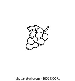 Grapes icon.Thanksgiving icon. Simple, flat, outline, black.