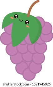 Uvas, ilustración, vector sobre fondo blanco.