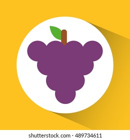Grapes inside circle icon. Organic and healthy food theme. Colorful design. Vector illustration