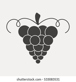 Grapes isolated icon, minimal flat design style. Grape symbol, vector illustration. Logo for wine, juice, business, marketing