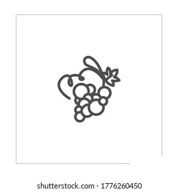 icono de línea aislada de uvas para web y móvil