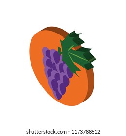 Grapes isometric left top view 3D icon