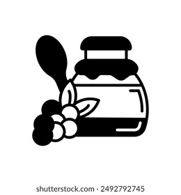 Grapes Jam Glyph Icon, Vector illustration