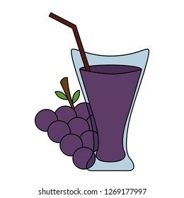 grapes juice cup with straw