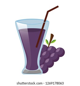 grapes juice cup with straw