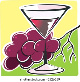 grapes and juice filled goblet 	