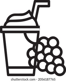 Icono de jugo de uva, Icono de fruta, Conjunto de frutas aisladas en fondo blanco