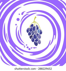 Grapes. Juice splash. Vector Illustration
