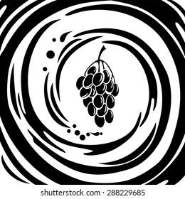 Grapes. Juice splash. Vector Illustration