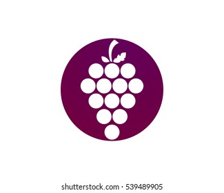 Grapes with leaf flat color icon