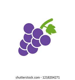 Grapes with leaf icon