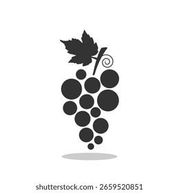 Uvas e ícone de folha com sombra
