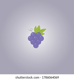 Weintrauben mit Blattsymbol, Vektorsymbol für Trauben, Symbol für Fruchtgrafik.