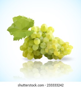 grapes with leaf polygonal design