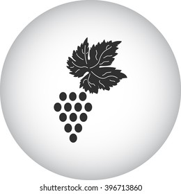 Grapes with leaf simple icon on round background