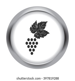 Grapes with leaf simple icon on round background