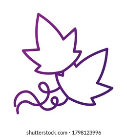 uvas hojas estilo gradiente de planta icono ilustración de vector diseño