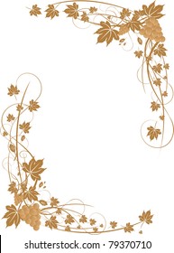 Grapes and leaves frame (illustration)