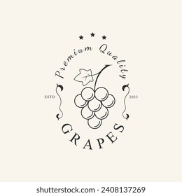 ilustración vectorial de diseño de líneas de uvas