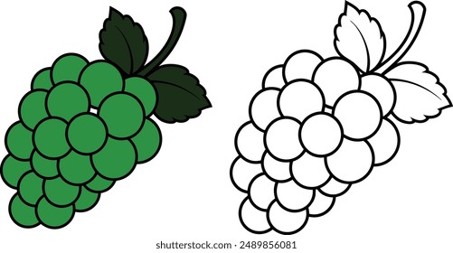 Grapes  line art vector art 