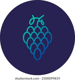 Grapes Line Gradient Icon Design