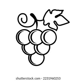 Grapes line icon. Design for web and mobile app. Vector illustration isolated on white background