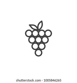 Grapes line icon, outline vector sign, linear style pictogram isolated on white. Winery symbol, logo illustration. Editable stroke