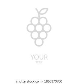 icono de línea de uvas, ilustración de vector de contorno.
